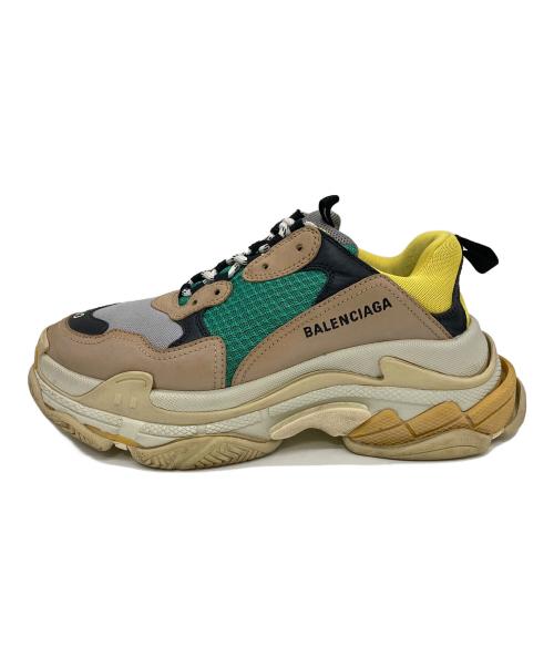 BALENCIAGA（バレンシアガ）BALENCIAGA (バレンシアガ) Triple S ベージュ×グリーン サイズ:US7の古着・服飾アイテム
