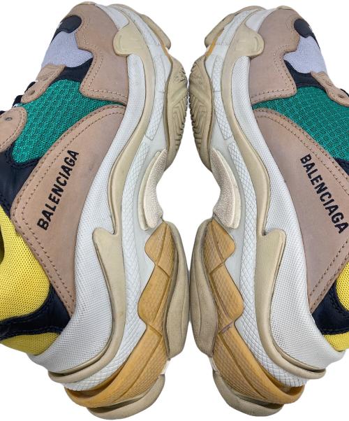 BALENCIAGA（バレンシアガ）BALENCIAGA (バレンシアガ) Triple S ベージュ×グリーン サイズ:US7の古着・服飾アイテム