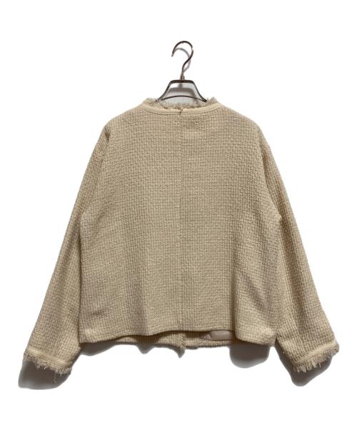 fredy emue（フレディエミュ）fredy emue (フレディエミュ) ファンシーツィードVネックジャケット ベージュ サイズ:38の古着・服飾アイテム