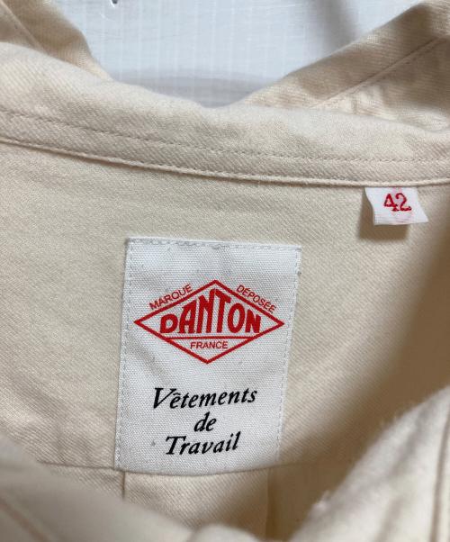DANTON（ダントン）DANTON (ダントン) 先染めビエラ起毛 丸襟プルオーバーシャツ ベージュ サイズ:42の古着・服飾アイテム