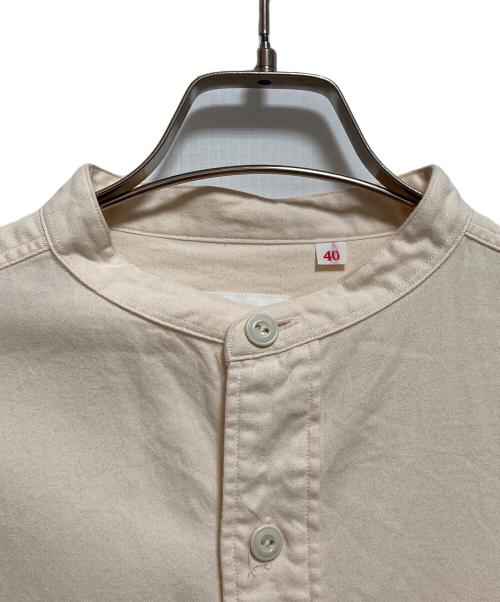 DANTON（ダントン）DANTON (ダントン) バンドカラーシャツ 先染ビエラ起毛 ベージュ サイズ:40の古着・服飾アイテム