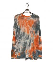 FILL THE BILL（フィルザビル）の古着「TIEDYE MESH PULLOVER KNIT」｜ベージュ×オレンジ