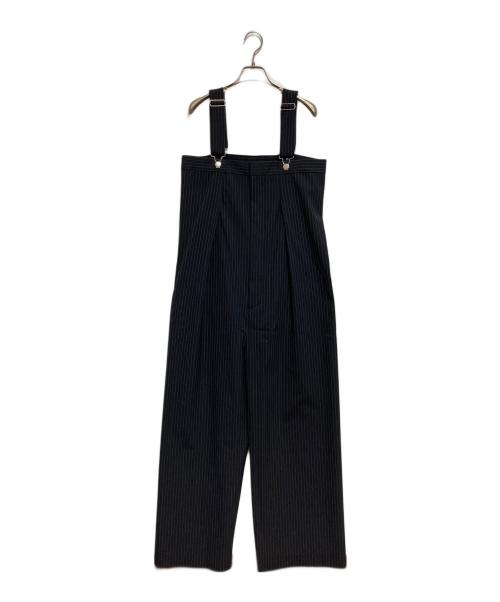 provoke（プロヴォーク）Provoke (プロヴォーク) ストライプオーバーオール ネイビー サイズ:FREEの古着・服飾アイテム