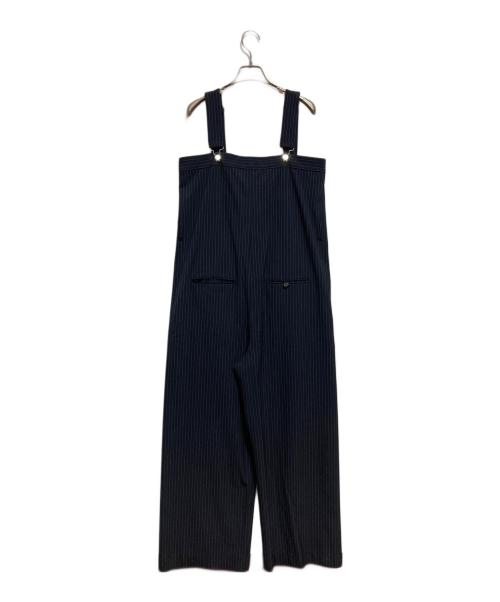 provoke（プロヴォーク）Provoke (プロヴォーク) ストライプオーバーオール ネイビー サイズ:FREEの古着・服飾アイテム