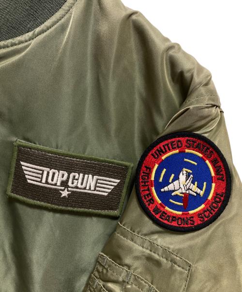 ALPHA（アルファ）ALPHA (アルファ) TOP GUN (トップガン) MA-1 フライトジャケット カーキ サイズ:Mの古着・服飾アイテム