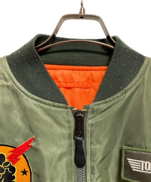ALPHA（アルファ）ALPHA (アルファ) TOP GUN (トップガン) MA-1 フライトジャケット カーキ サイズ:Mの古着・服飾アイテム