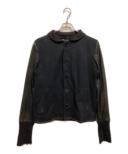Slow Gun & Co.（スロウガン）Slow Gun & Co. (スロウガン) レザー切替スタジャン ブラック サイズ:4の古着・服飾アイテム