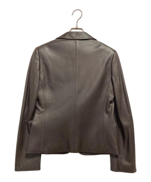 Aquascutum（アクアスキュータム）Aquascutum (アクアスキュータム) レザージャケット ブラウン サイズ:9の古着・服飾アイテム