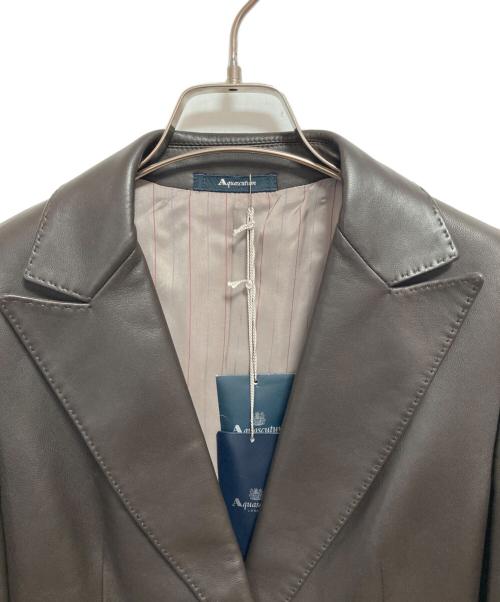 Aquascutum（アクアスキュータム）Aquascutum (アクアスキュータム) レザージャケット ブラウン サイズ:9の古着・服飾アイテム