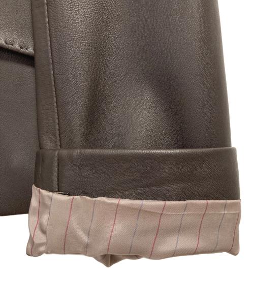 Aquascutum（アクアスキュータム）Aquascutum (アクアスキュータム) レザージャケット ブラウン サイズ:9の古着・服飾アイテム