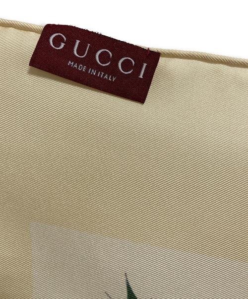GUCCI（グッチ）GUCCI (グッチ) シルクツイル スカーフ ベージュの古着・服飾アイテム