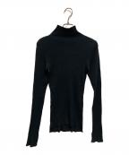 AURALEEオーラリー）の古着「GIZA HIGH GAUGE RIB KNIT TURTLE NECK P/O」｜ブラック