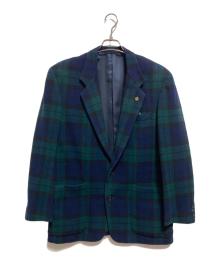 Christian Dior Sports（クリスチャン ディオールスポーツ）の古着「チェックテーラードジャケット」｜ネイビー×グリーン