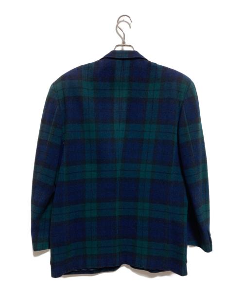 Christian Dior Sports（クリスチャン ディオールスポーツ）Christian Dior Sports (クリスチャン ディオールスポーツ) チェックテーラードジャケット ネイビー×グリーン サイズ:XLの古着・服飾アイテム