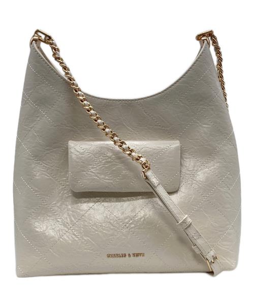 CHARLES & KEITH（チャールズアンドキース）CHARLES & KEITH (チャールズアンドキース) Duo ドゥオ キルト フロントポケット チェーン ホーボーバッグ ベージュの古着・服飾アイテム