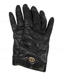 GUCCI（グッチ）の古着「レザーグローブ」｜ブラック