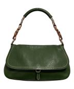 PRADAプラダ）の古着「レザーワンショルダーバッグ」｜グリーン