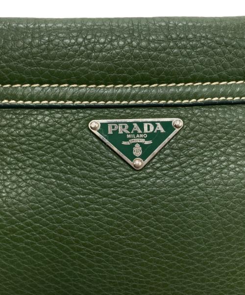 PRADA（プラダ）PRADA (プラダ) レザーワンショルダーバッグ グリーンの古着・服飾アイテム