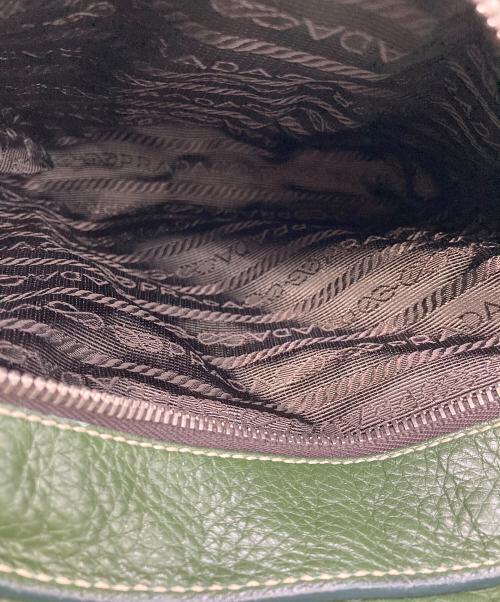 PRADA（プラダ）PRADA (プラダ) レザーワンショルダーバッグ グリーンの古着・服飾アイテム