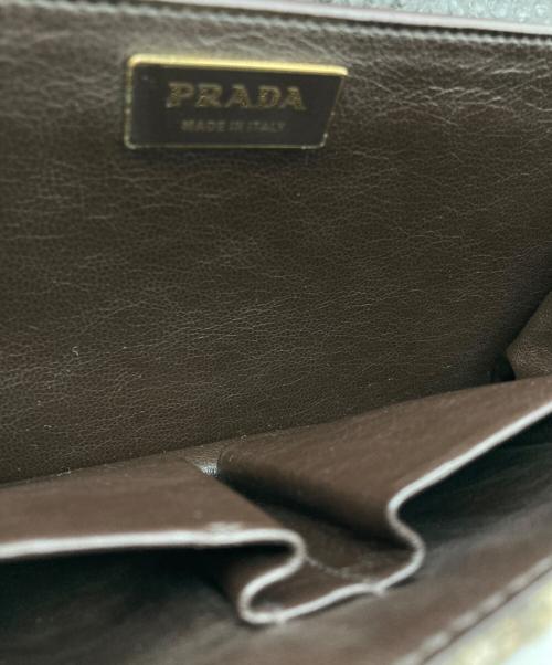 PRADA（プラダ）PRADA (プラダ) ベルリーノ・トリムヴィンテージバッグ ブラウンの古着・服飾アイテム