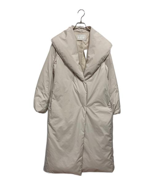icB（アイシービー）icB (アイシービー) ADSダウン フーデットロングコート ベージュの古着・服飾アイテム