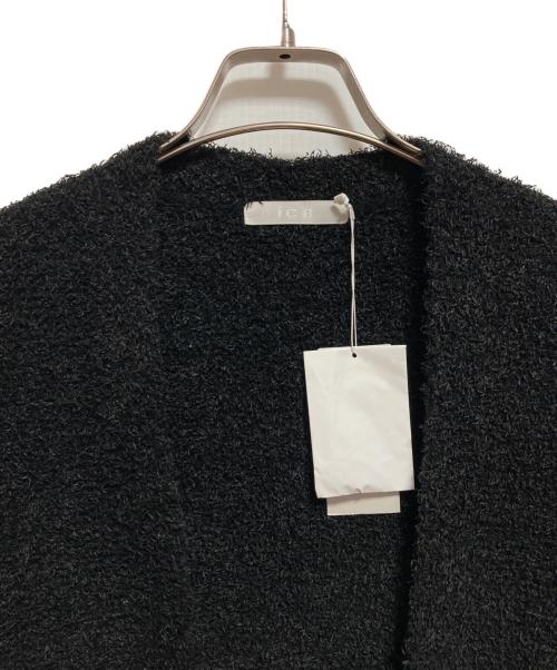 icB（アイシービー）icB (アイシービー) ペーパーモールブレンド ニットジャケット ブラック サイズ:S 未使用品の古着・服飾アイテム