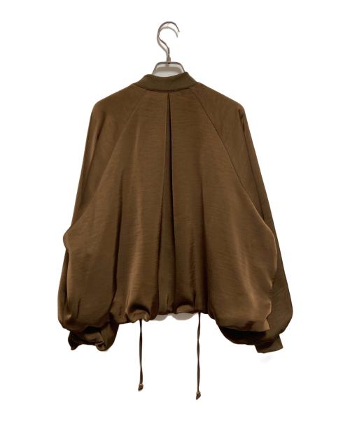 chignon（シニヨン）chignon (シニヨン) サテン ボリューム ブルゾン ブラウン サイズ:FREEの古着・服飾アイテム