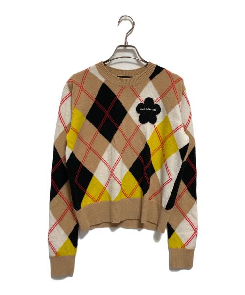 MARC JACOBS（マークジェイコブス）MARC JACOBS (マークジェイコブス) プレッピー デイジー アーガイル クルーネック ブラウン×ホワイト サイズ:Sの古着・服飾アイテム
