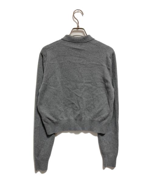 CABAN（キャバン）CABAN (キャバン) コットンカシミヤ パールロゴポロカーディガン グレー サイズ:FREEの古着・服飾アイテム