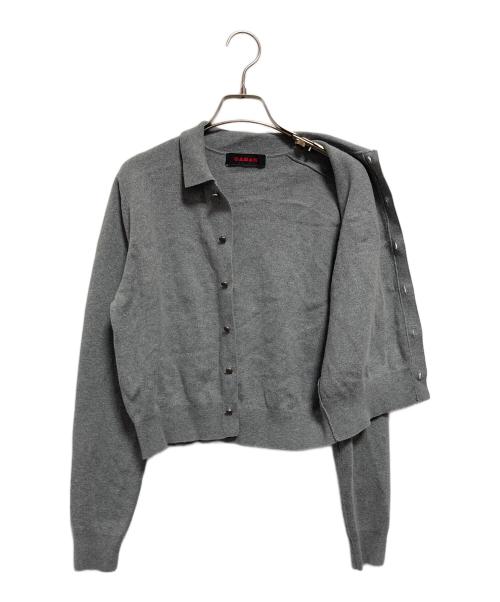 CABAN（キャバン）CABAN (キャバン) コットンカシミヤ パールロゴポロカーディガン グレー サイズ:FREEの古着・服飾アイテム