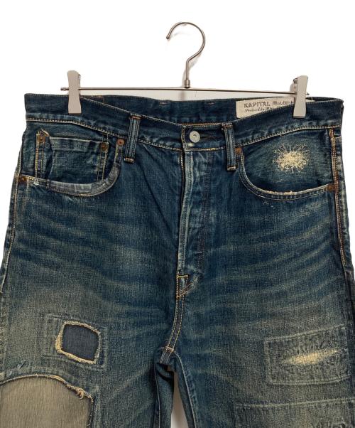 KAPITAL（キャピタル）KAPITAL (キャピタル) 襤褸パッチワークデニムパンツ インディゴ サイズ:XLの古着・服飾アイテム
