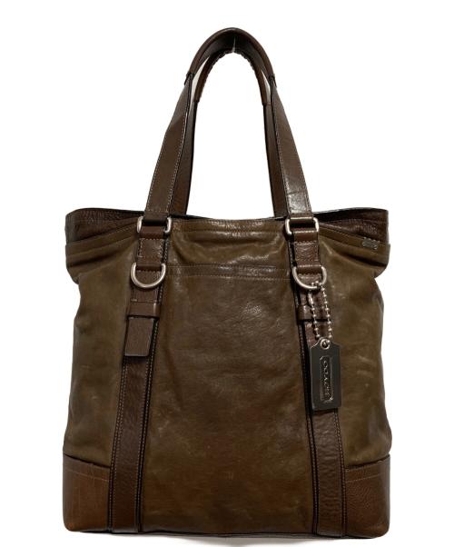 COACH（コーチ）COACH (コーチ) レザートートバッグ ブラウンの古着・服飾アイテム