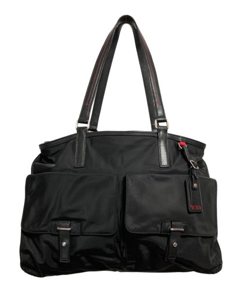 TUMI（トゥミ）TUMI (トゥミ) レザーハンドルナイロントートバッグ ブラックの古着・服飾アイテム