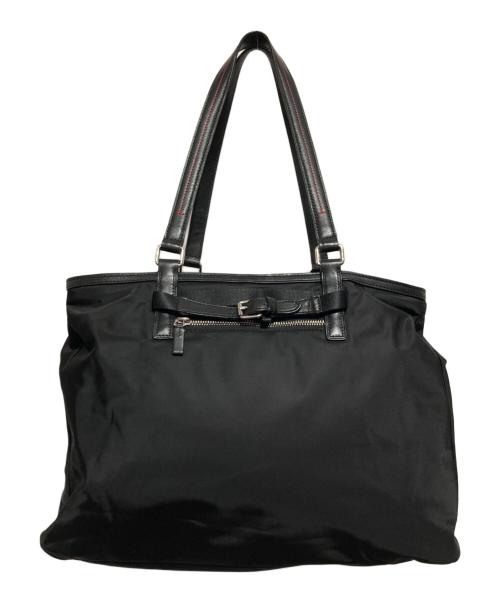 TUMI（トゥミ）TUMI (トゥミ) レザーハンドルナイロントートバッグ ブラックの古着・服飾アイテム