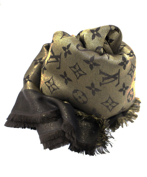 LOUIS VUITTON（ルイ ヴィトン）LOUIS VUITTON (ルイヴィトン) ショール・モノグラムシャイン ゴールド サイズ:- M75122の古着・服飾アイテム