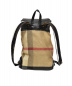 BURBERRY (バーバリー) ノヴァチェックキャンバスバックパック ブラウン サイズ:下記参照 CHECK CANVAS BACKPACK：49800円