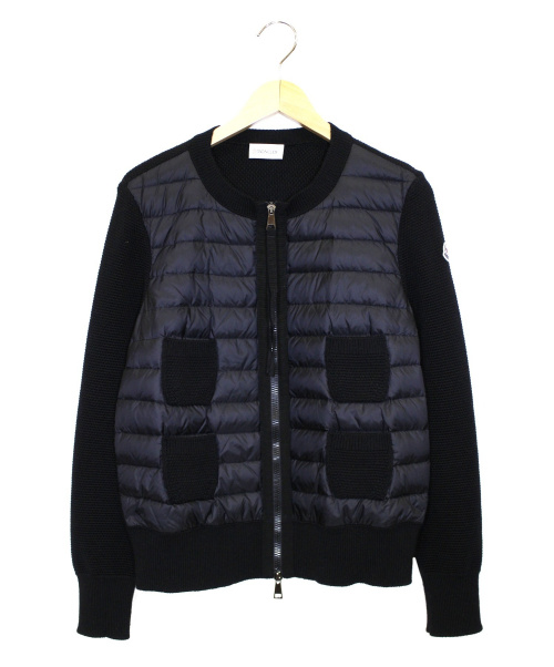 MONCLER（モンクレール）MONCLER (モンクレール) マグリオントリコアラカーディガン ブラック サイズ:L 2019SS MAGLIONE TRICOT ALLA COREANAの古着・服飾アイテム