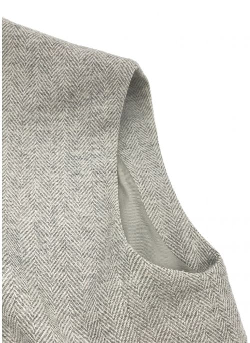 HERMES（エルメス）HERMES (エルメス) ウールカシミヤノースリーブワンピース グレー サイズ:40の古着・服飾アイテム