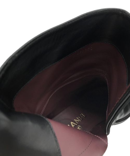 CHANEL（シャネル）CHANEL (シャネル) チェーンミドルブーツ ブラック サイズ:37 1/2の古着・服飾アイテム