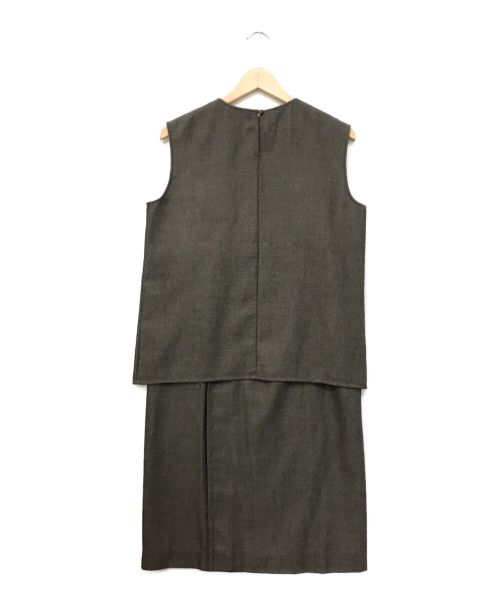 HERMES（エルメス）HERMES (エルメス) ヘリンボーンセットアップ ブラウン サイズ:38の古着・服飾アイテム