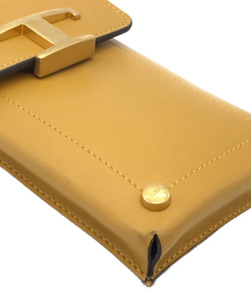 TOD'S（トッズ）TOD'S (トッズ) T タイムレス レザー モバイルフォン ホルダー イエロー サイズ:下記参照の古着・服飾アイテム
