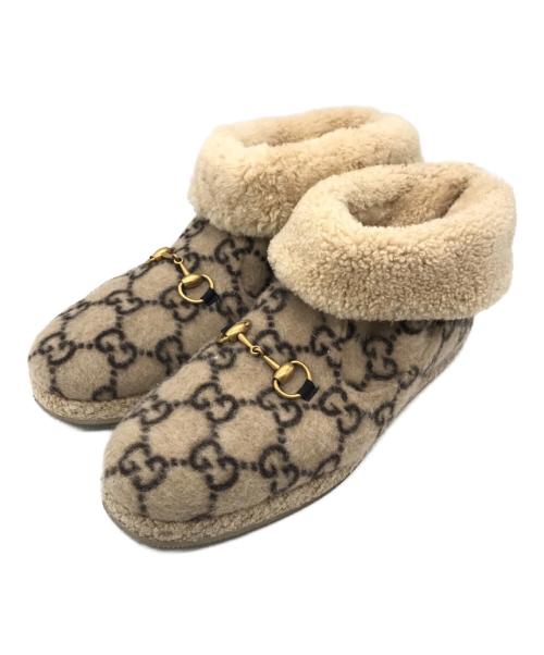 GUCCI（グッチ）GUCCI (グッチ) ホースビットムートショートブーツ ブラウン サイズ:下記参照（28cm相当）の古着・服飾アイテム