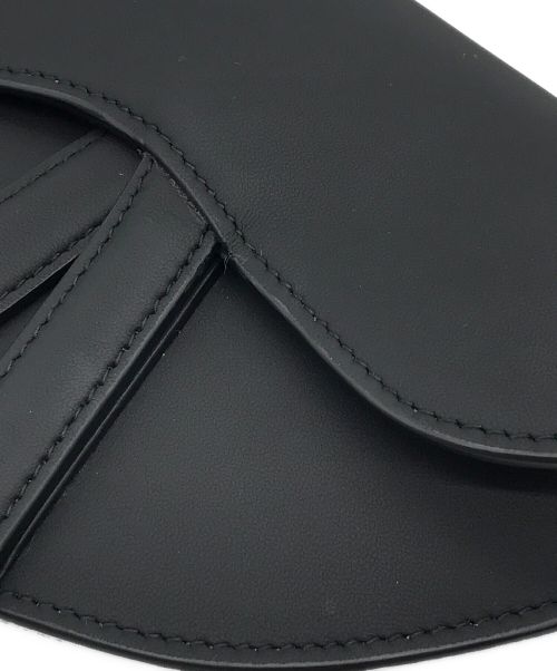 Christian Dior（クリスチャン ディオール）Christian Dior (クリスチャン ディオール) カーフスキンサドルポーチ ブラック サイズ:下記参照の古着・服飾アイテム