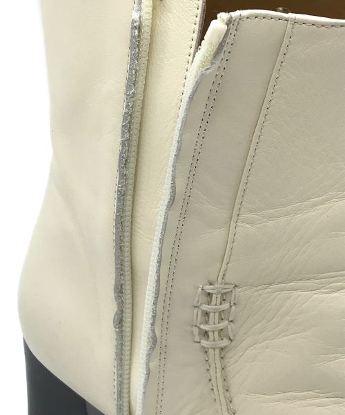 OE（オーエ）OE (オーエ) LEATHER SHORT BOOTS アイボリー サイズ:38の古着・服飾アイテム