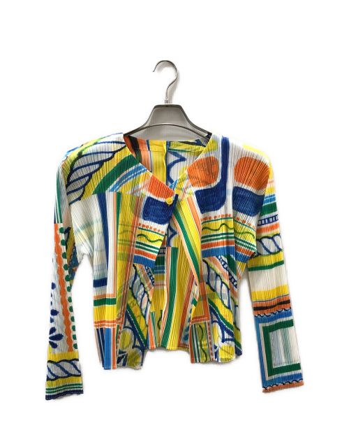 PLEATS PLEASE（プリーツプリーズ）PLEATS PLEASE (プリーツプリーズ) 総柄 プリーツ ジャケット マルチカラー サイズ:3の古着・服飾アイテム