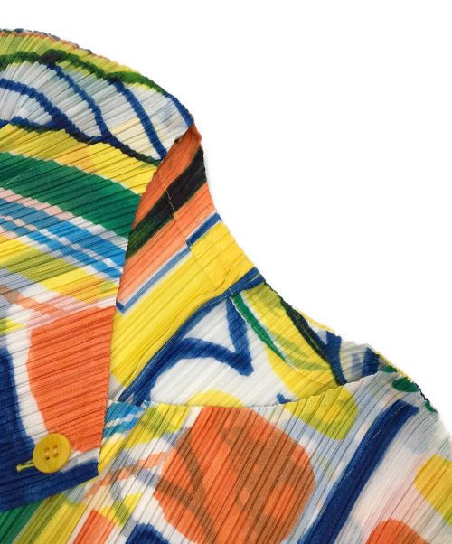 PLEATS PLEASE（プリーツプリーズ）PLEATS PLEASE (プリーツプリーズ) 総柄 プリーツ ジャケット マルチカラー サイズ:3の古着・服飾アイテム