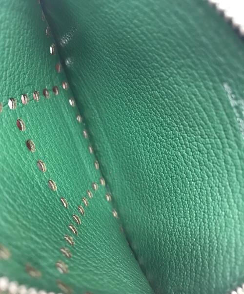 HERMES（エルメス）HERMES (エルメス) Hロゴ パンチング エブリン レザーコインケース グリーンの古着・服飾アイテム