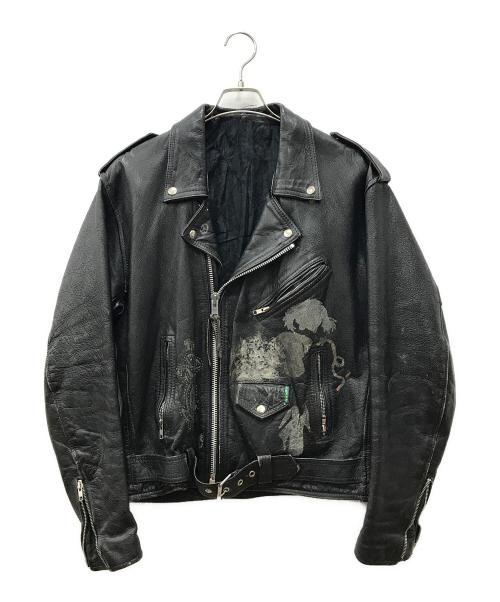 HARLEY-DAVIDSON（ハーレーダビッドソン）HARLEY-DAVIDSON (ハーレーダビッドソン) ハンドペイントライダースジャケット ブラック サイズ:XLの古着・服飾アイテム