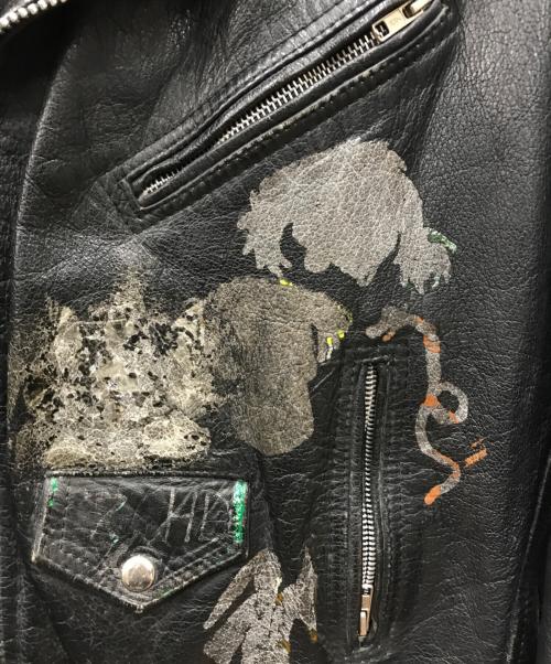 HARLEY-DAVIDSON（ハーレーダビッドソン）HARLEY-DAVIDSON (ハーレーダビッドソン) ハンドペイントライダースジャケット ブラック サイズ:XLの古着・服飾アイテム