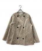 GALERIE VIEギャルリーヴィー）の古着「ウールダブルフェイス ショートノーカラートレンチコート」｜ベージュ